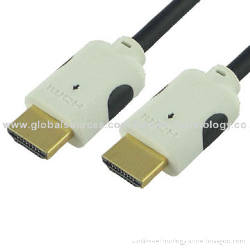 HDMI Cables with Double-color Molding, 24K Gold-plated Connector